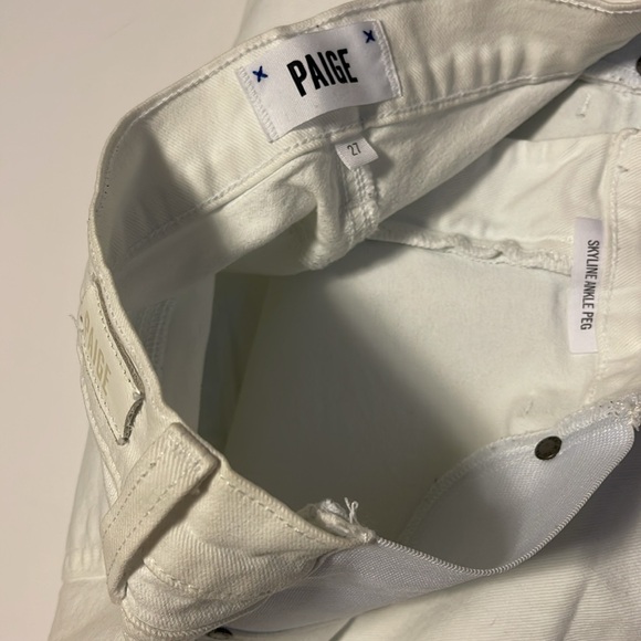 PAIGE “Skyline Ankle Peg” White Cropped Skinny Jeans - Women’s Size 27 - Picture 7 of 8